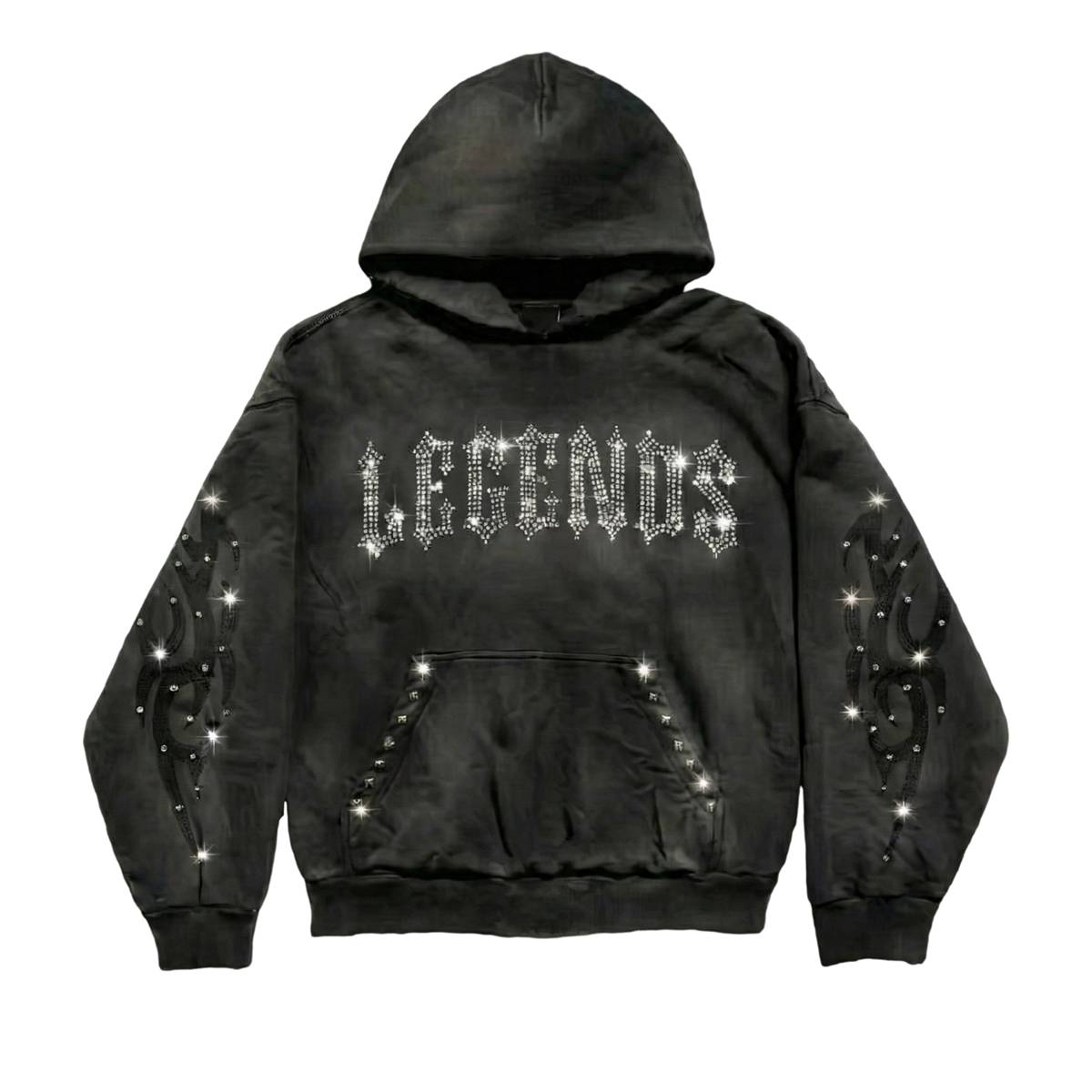 "Legends Never Die" Heavyweight Rhinestone Hoodie